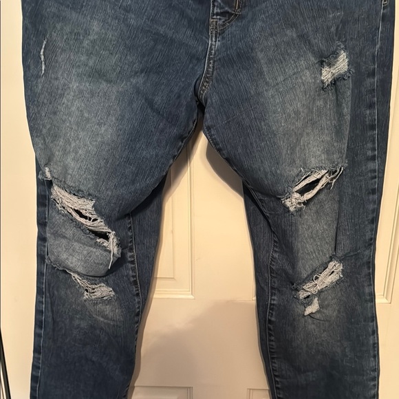 Maurices Dark Blue Distressed Skinny Jeans - Picture 3 of 4
